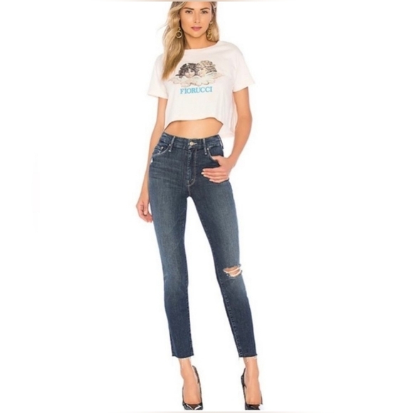 MOTHER Denim - MOTHER The Looker High-Rise Ankle Fray Skinny Jeans in Close to the Edge 24